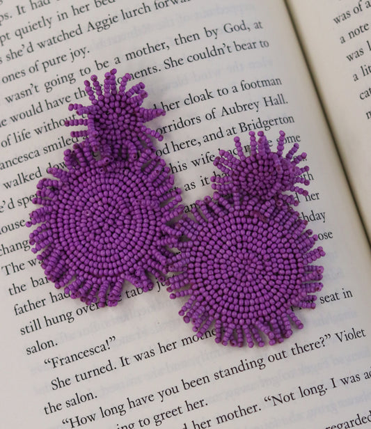 Beaded Lavender Flurry || Beaded Earrings