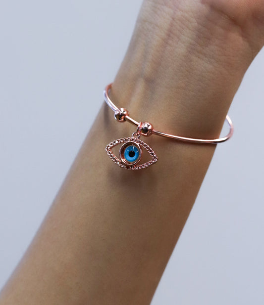 Rose Gold Evil Eye Bracelet