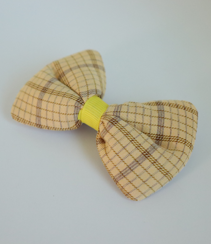 Yellow Check Print bow